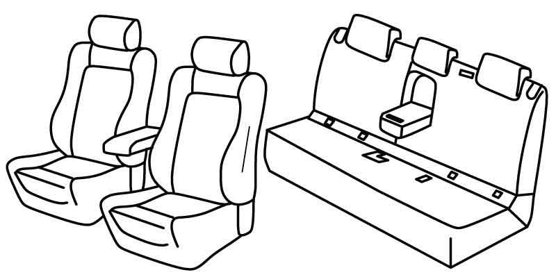 Set coprisedili Superior - Nero/Rosso - compatibile per Mercedes GLA (03/14>03/20)