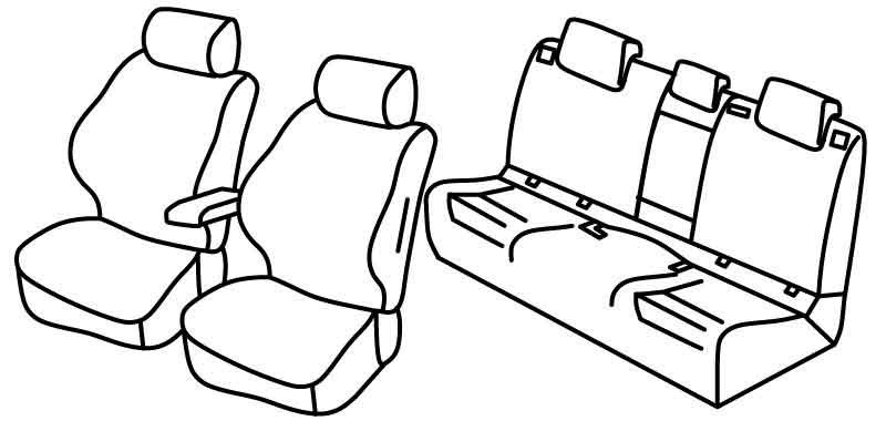 Set coprisedili Superior - Nero/Blu - compatibile per Mercedes Classe B (02/19>)