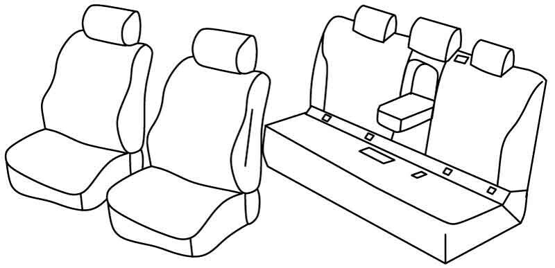 Set coprisedili Superior - Nero/Rosso - compatibile per Mercedes Classe C sw (09/14>05/21)