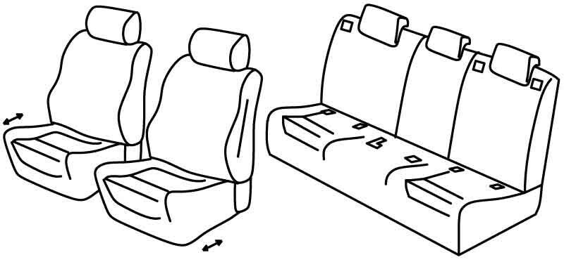 Set coprisedili Superior - Nocciola - compatibile per Mercedes Classe A 5p (06/18>)
