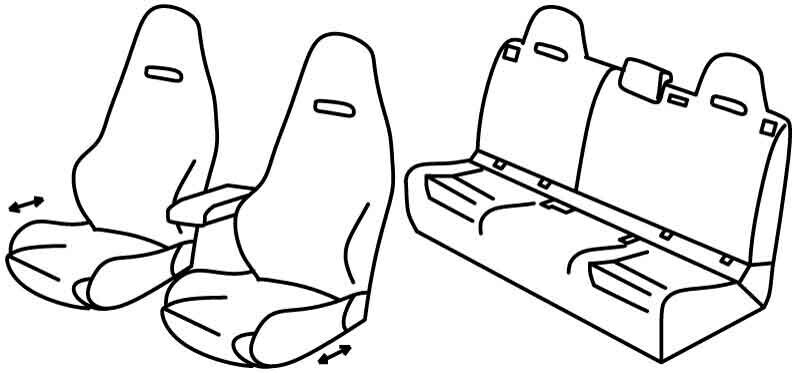 Set coprisedili Superior - Grigio/Nero - compatibile per Mercedes CLA 4p (02/13>04/19) - Mercedes Classe A 5p (10/12>05/18)