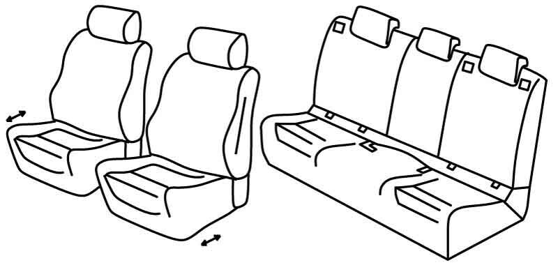 Set coprisedili Superior - Nocciola - compatibile per Mercedes GLA (04/20>)