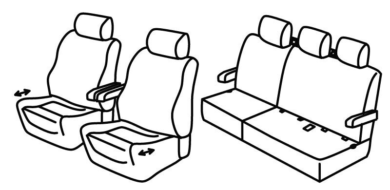 Set coprisedili Superior - Nero/Blu - compatibile per Mercedes Vito Tourer (01/15>)