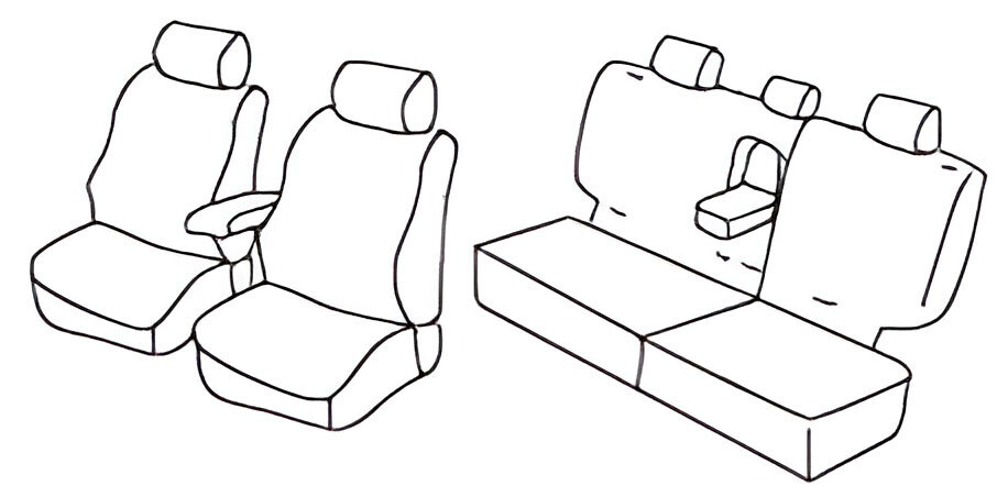 Set coprisedili Superior - Grigio/Nero - compatibile per Mitsubishi Pajero 5p (04/00>10/06)