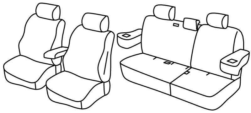 Set coprisedili Superior - Nero/Blu - compatibile per Mitsubishi Pajero 5p (11/06>07/19)