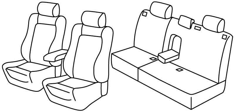 Set coprisedili Superior - Nero/Blu - compatibile per Mitsubishi Outlander (02/07>09/12)