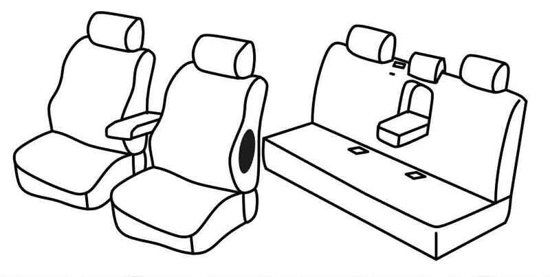 Set coprisedili Superior - Nocciola - compatibile per Mitsubishi L200 Double Cab (11/19>06/23)