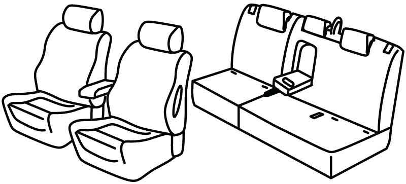 Set coprisedili Superior - Nero/Blu - compatibile per Mitsubishi Eclipse Cross (01/18>)