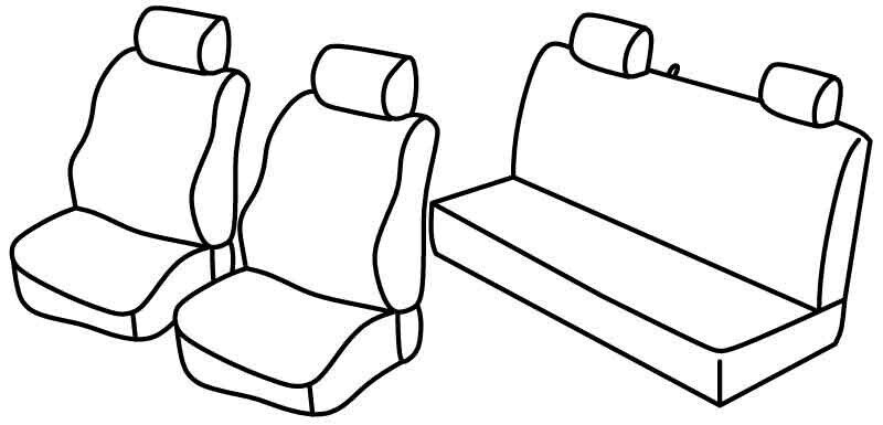 Set coprisedili Superior - Beige - compatibile per Mitsubishi L200 Club Cab (01/05>08/15)