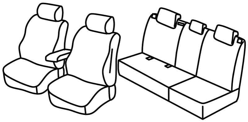 Set coprisedili Superior - Nero/Blu - compatibile per Nissan Qashqai+2 (09/08>01/14)