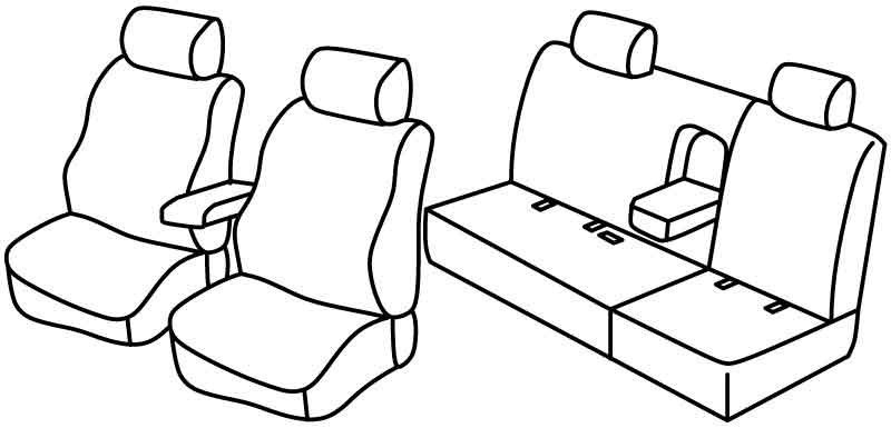 Set coprisedili Superior - Grigio/Nero - compatibile per Nissan Navara 4p (01/05>07/14) Dal 2008