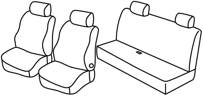 Set coprisedili Superior - Nero/Rosso - compatibile per Nissan Navara 4p (01/05>07/14)