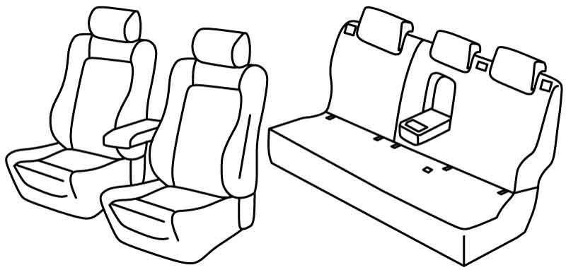 Set coprisedili Superior - Nero/Blu - compatibile per Nissan Qashqai (08/17>03/21) N-Connecta