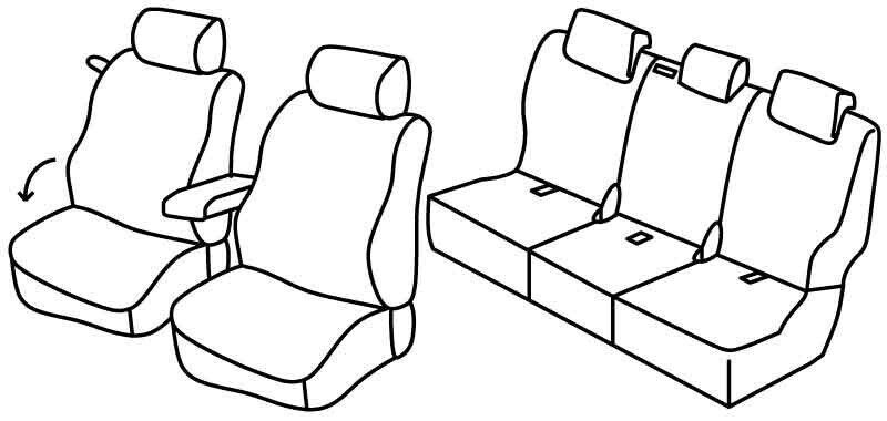 Set coprisedili Superior - Nocciola - compatibile per Nissan Pathfinder (03/05>06/14)