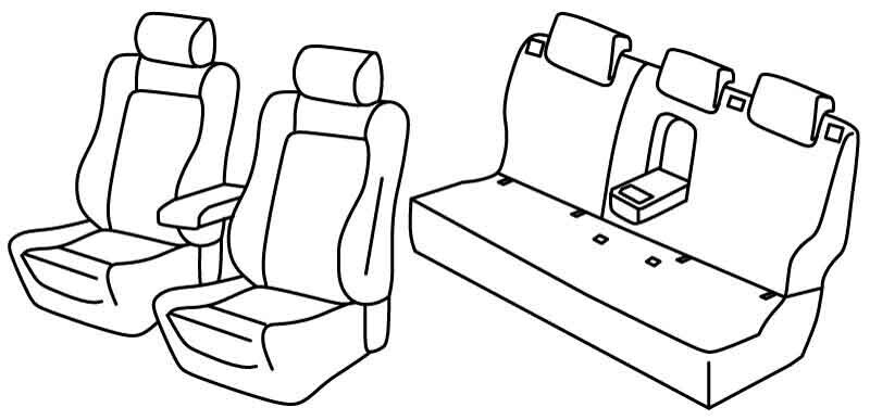 Set coprisedili Superior - Grigio/Nero - compatibile per Nissan Qashqai (04/21>) Acenta