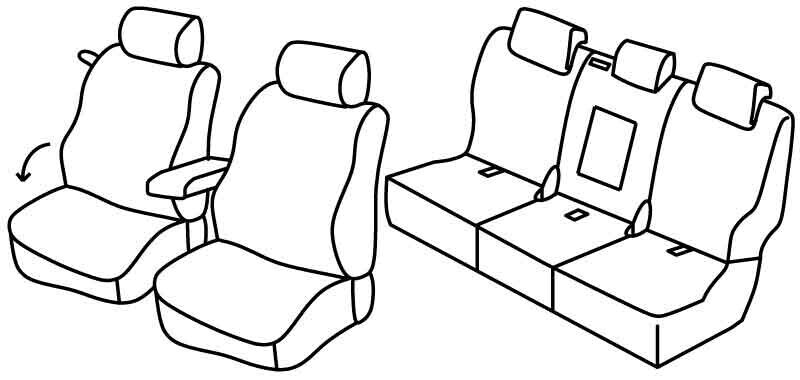 Set coprisedili Superior - Grigio/Nero - compatibile per Nissan Pathfinder (03/05>06/14)