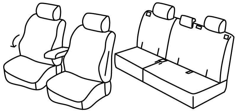 Set coprisedili Superior - Nero/Blu - compatibile per Opel Antara (11/06>05/17)