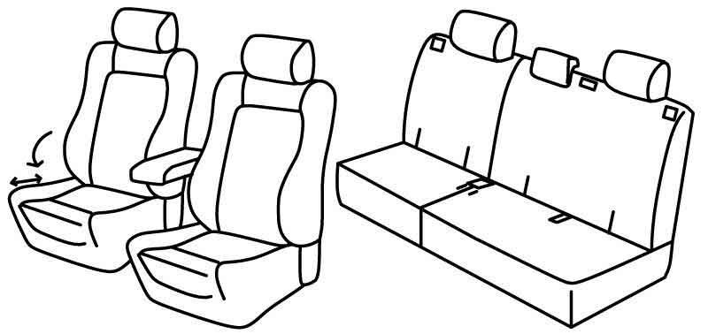 Set coprisedili Superior - Nero/Blu - compatibile per Opel Antara (11/06>05/17)