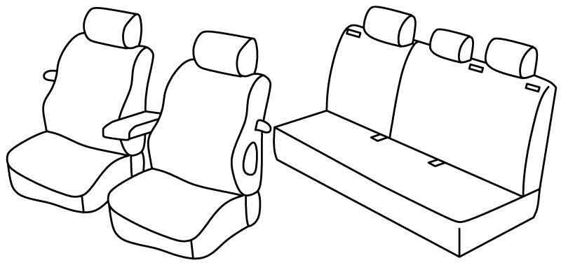 Set coprisedili Superior - Grigio/Nero - compatibile per Opel Astra H GTC (04/05>08/11)