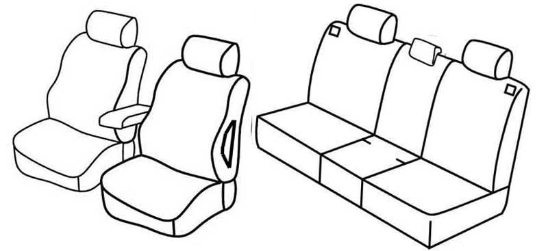 Set coprisedili Superior - Nero/Blu - compatibile per Opel Meriva (04/03>04/10)
