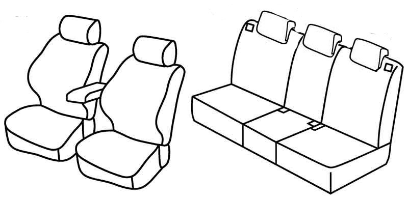 Set coprisedili Superior - Nocciola - compatibile per Opel Meriva (05/10>01/14) Selection, Enjoy, Cosmo
