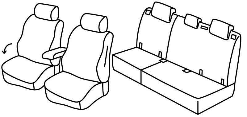 Set coprisedili Superior - Beige - compatibile per Opel Mokka (11/12>03/16) - Opel Mokka X (04/16>12/19)