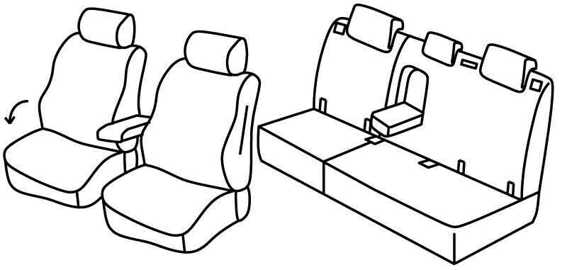 Set coprisedili Superior - Nocciola - compatibile per Chevrolet Trax (03/13>09/15) - Opel Mokka (11/12>03/16) - Opel Mokka X (04/16>12/19)
