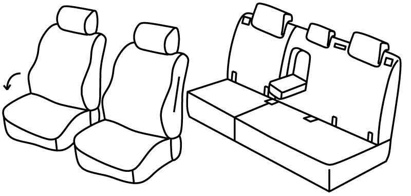 Set coprisedili Superior - Nero/Blu - compatibile per Chevrolet Trax (03/13>09/15) - Opel Mokka (11/12>03/16) - Opel Mokka X (04/16>12/19)