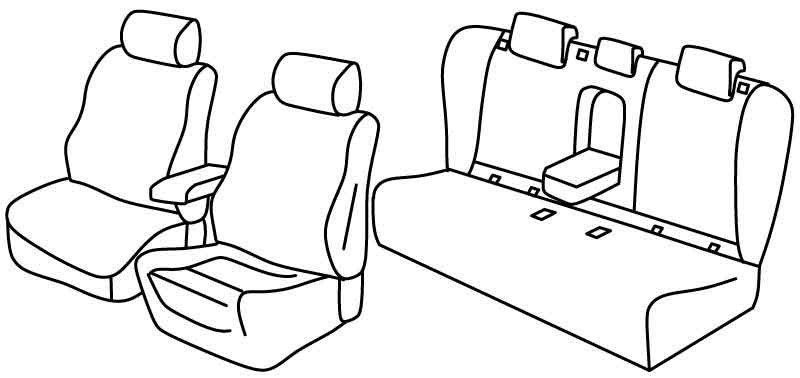Set coprisedili Superior - Nero/Blu - compatibile per Opel Insignia Sports Tourer (05/17>08/22)