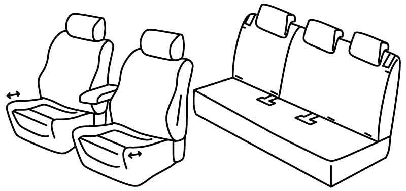 Set coprisedili Superior - Beige - compatibile per Opel Crossland (10/20>07/24) - Opel Crossland X (06/17>09/20)
