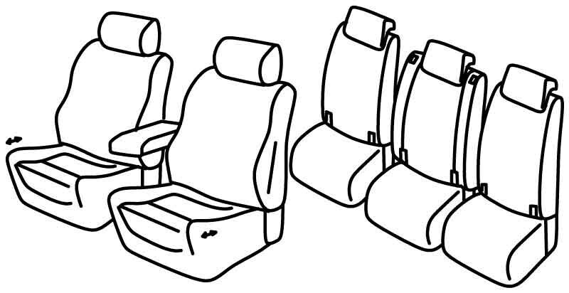 Set coprisedili Superior - Nero/Rosso - compatibile per Opel Zafira Tourer (11/11>12/19)