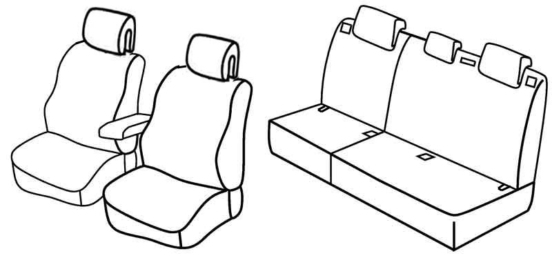 Set coprisedili Superior - Beige - compatibile per Peugeot 308 5p (09/07>09/13)