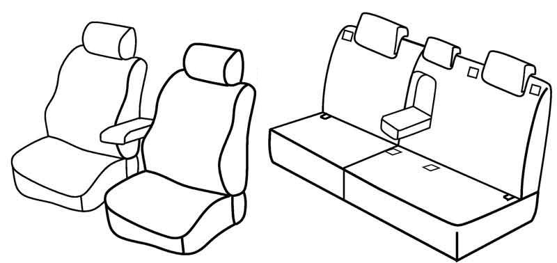 Set coprisedili Superior - Grigio/Nero - compatibile per Peugeot 308 5p (09/07>09/13)