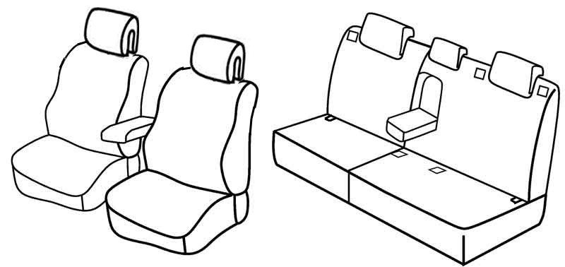 Set coprisedili Superior - Grigio/Nero - compatibile per Peugeot 308 5p (09/07>09/13)