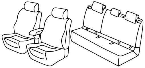 Set coprisedili Superior - Grigio/Nero - compatibile per Peugeot 308 5p (10/13>07/21) - Peugeot 308 sw (05/14>08/21)