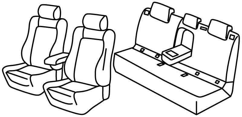 Set coprisedili Superior - Nero/Rosso - compatibile per Peugeot 308 5p (10/13>07/21) Allure