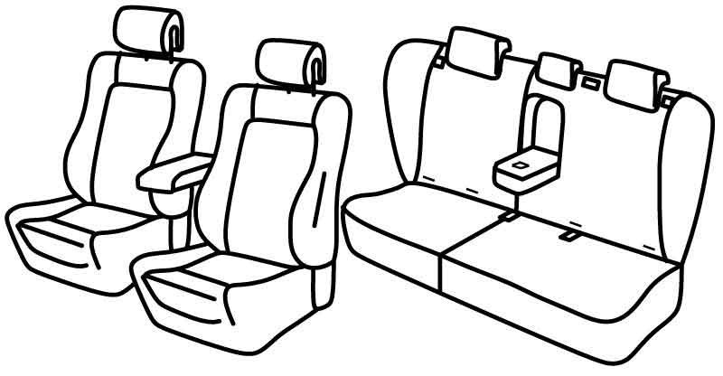 Set coprisedili Superior - Nero/Rosso - compatibile per Peugeot 3008 (05/09>09/16)