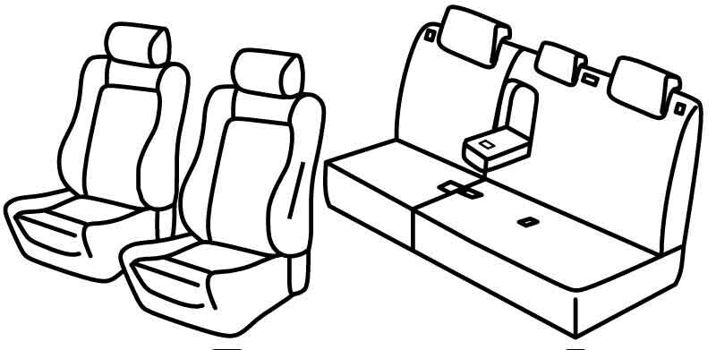 Set coprisedili Superior - Nero/Rosso - compatibile per Peugeot 3008 (10/16>11/23)