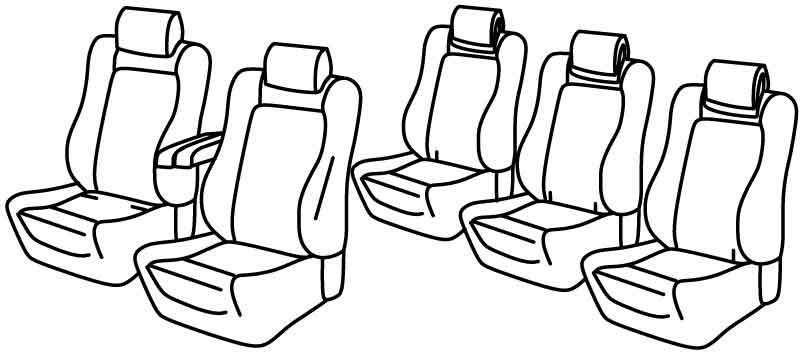 Set coprisedili Superior - Nero/Blu - compatibile per Peugeot 5008 (01/17>08/24)