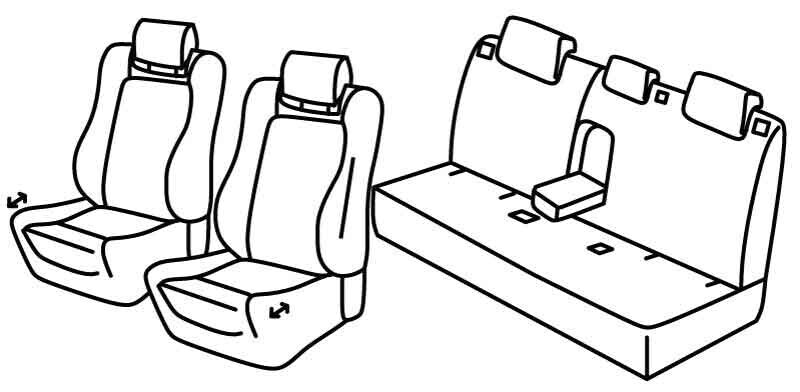 Set coprisedili Superior - Nero/Blu - compatibile per Peugeot 508 sw (01/19>) GT Line