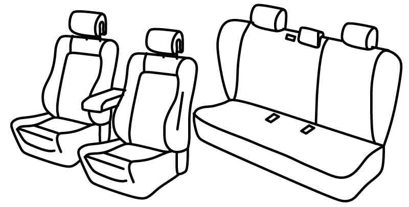 Set coprisedili Superior - Nero/Blu - compatibile per Peugeot 508 sw (03/11>05/18)