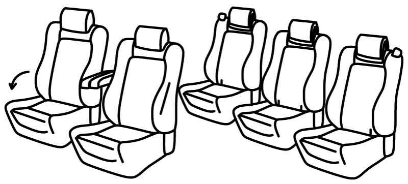 Set coprisedili Superior - Beige - compatibile per Peugeot 5008 (01/17>08/24)
