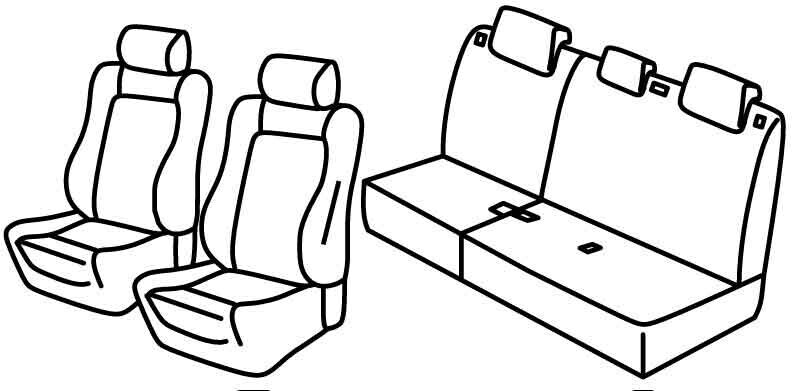 Set coprisedili Superior - Nero/Blu - compatibile per Peugeot 3008 (10/16>11/23)