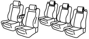 Set coprisedili Superior - Nero/Rosso - compatibile per Peugeot 5008 (01/17>08/24)