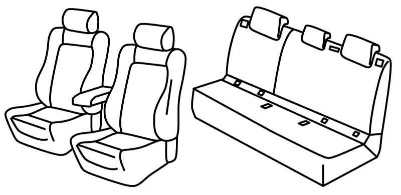 Set coprisedili Superior - Grigio/Nero - compatibile per Peugeot 308 5p (10/13>07/21) - Peugeot 308 sw (05/14>08/21)
