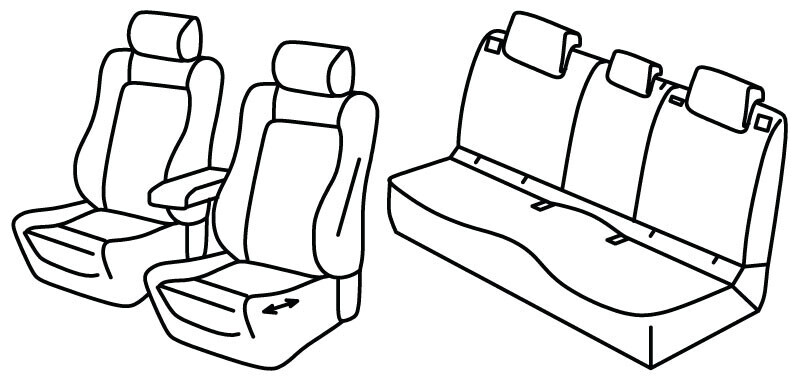 Set coprisedili Superior - Nero/Rosso - compatibile per Peugeot 3008 (12/23>) Allure, Hybrid