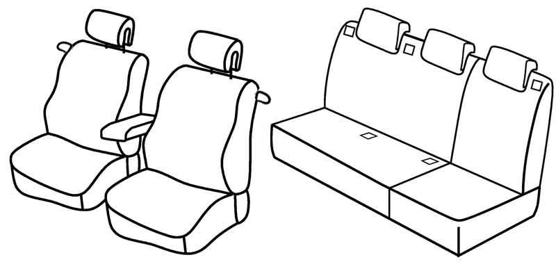 Set coprisedili Superior - Nero/Rosso - compatibile per Renault Megane III C-C (06/10>02/14)