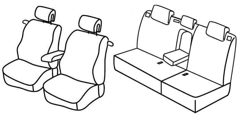 Set coprisedili Superior - Grigio/Nero - compatibile per Renault Megane III C-C (06/10>02/14)