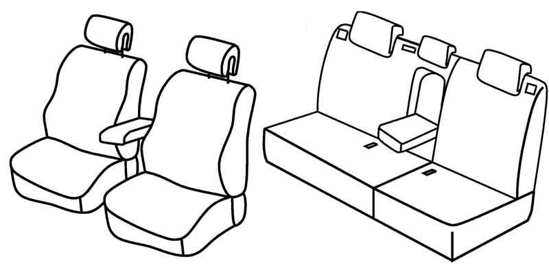 Set coprisedili Superior - Nocciola - compatibile per Renault Megane III 5p (11/08>12/15) - Renault Megane III Sportour (09/09>09/16)