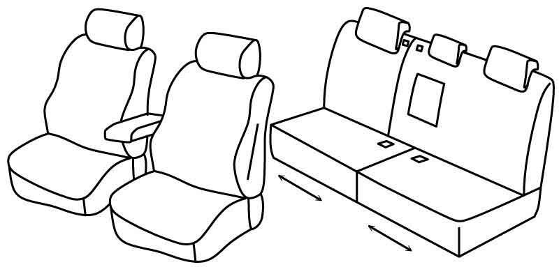 Set coprisedili Superior - Nero/Grigio - compatibile per Renault Modus (09/04>06/13)